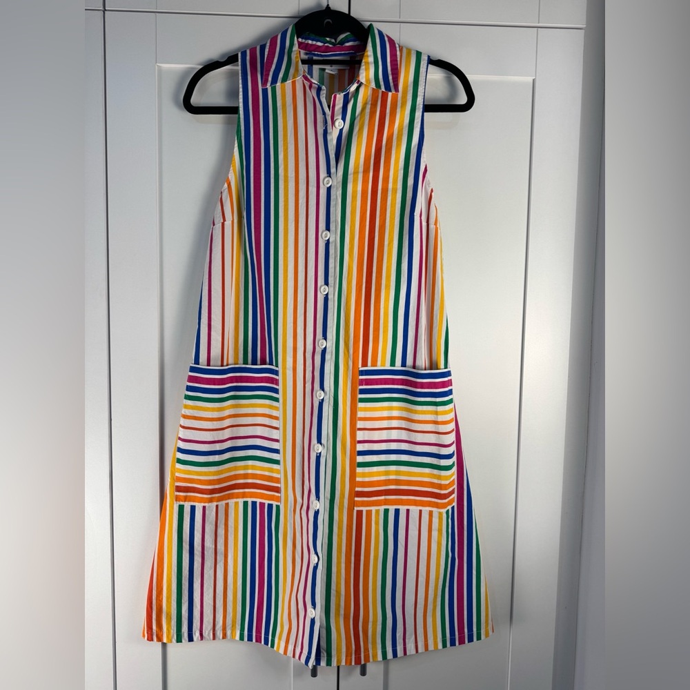 Christopher John Rogers x Target Rainbow Stripe Shirt Dress Size 2 Button Front
